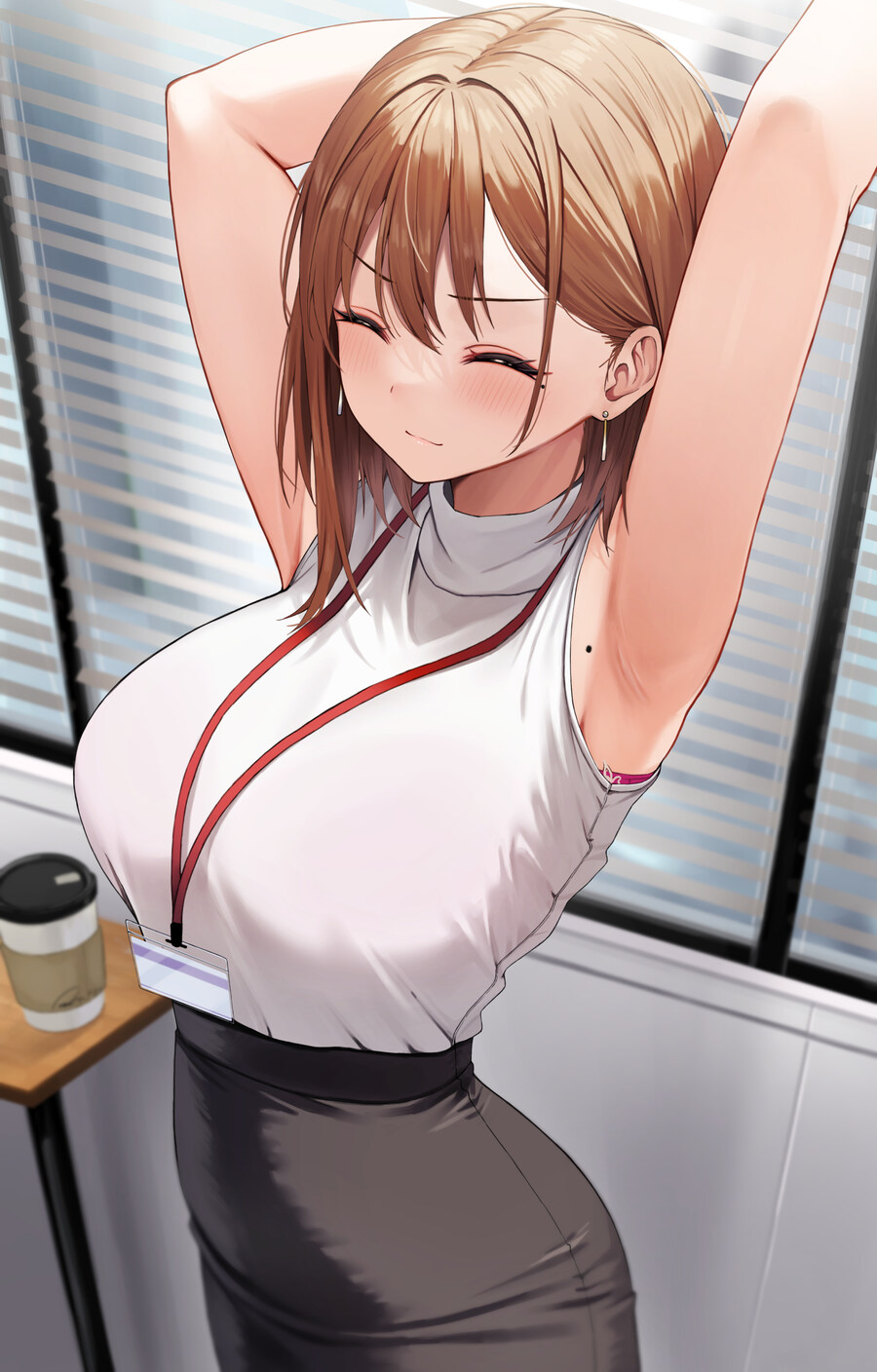 흔치않은 민소매 오피스 룩_1.jpg