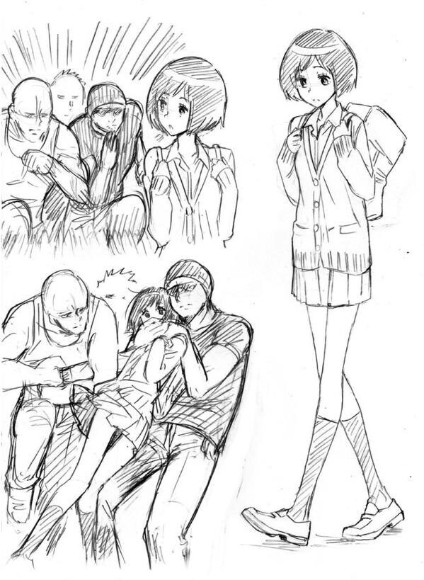 남자셋이 여자 한명을 손도 못쓰게 덮쳐버리는 만화_1.jpg