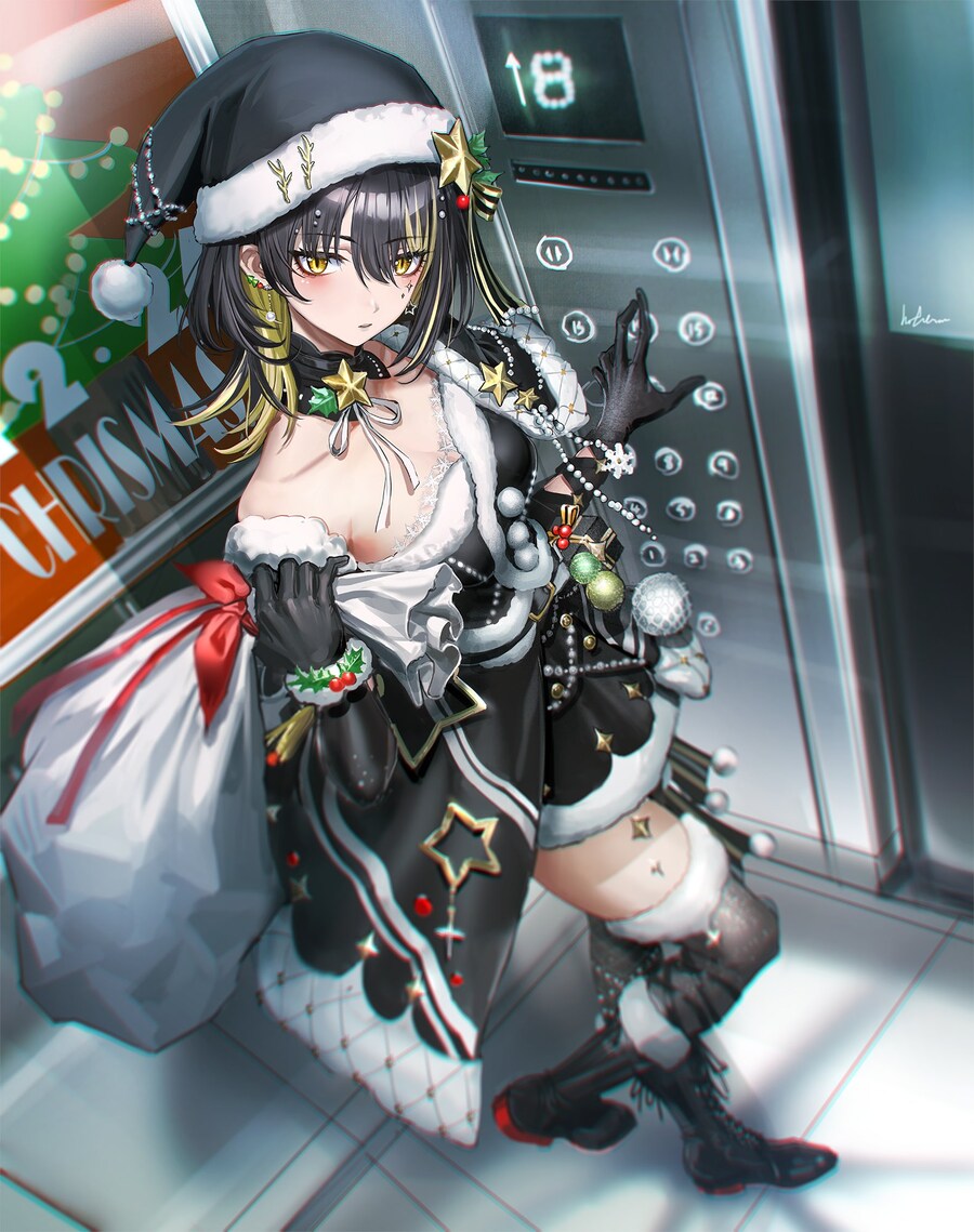 @) 대놓고 엘리베이터에 (프로듀서와) 동승한 산타._1.jpg