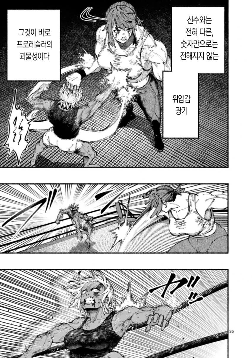 프로레슬러 VS 종합격투가 여자애가 싸우는 .manwha_35.jpg