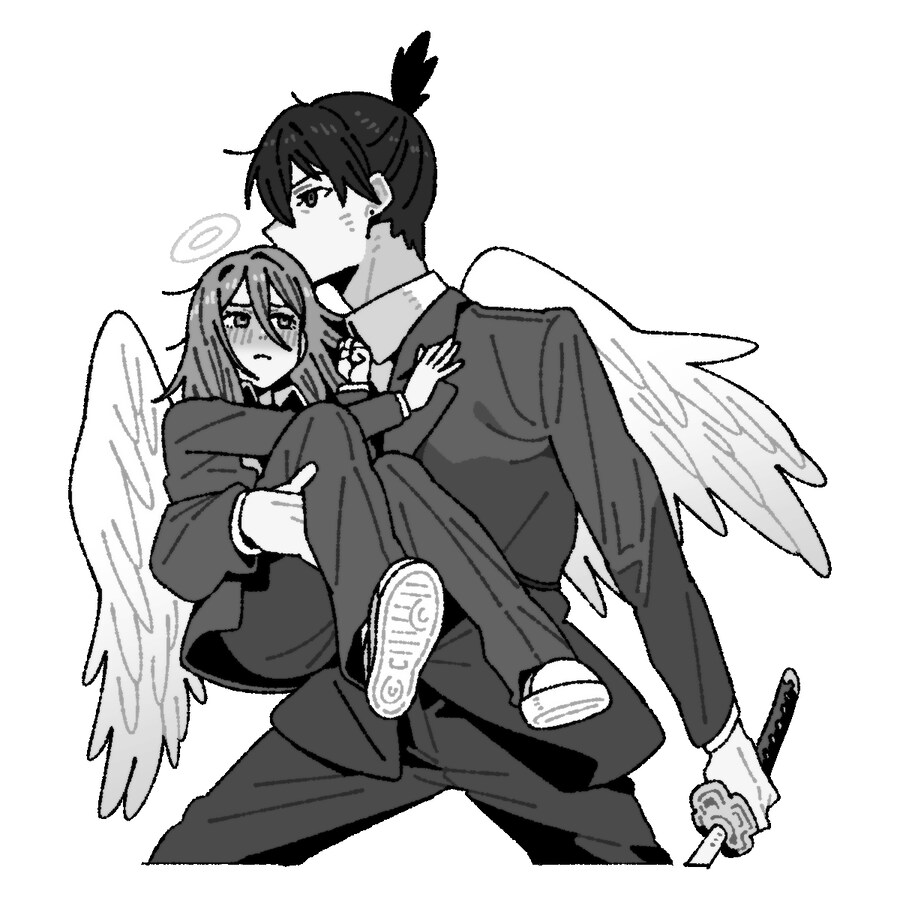 [체인소맨] 극장판 이후 아키와 천사 팬아트 특징_4.png