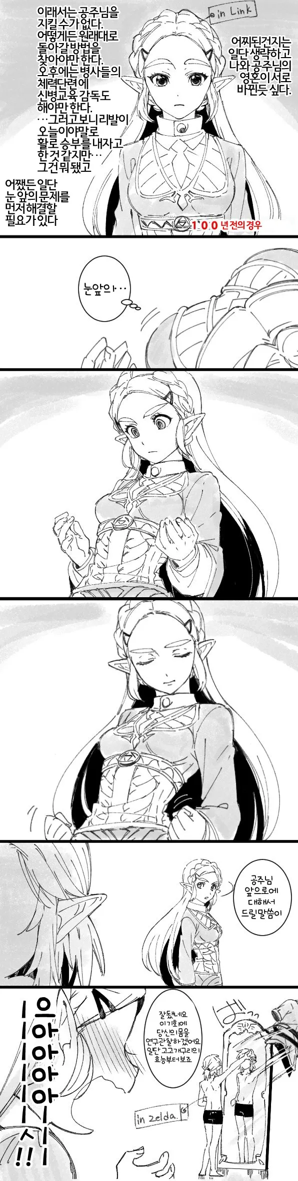 100년전 젤다 vs 100년후 젤다 .manwha_1.webp