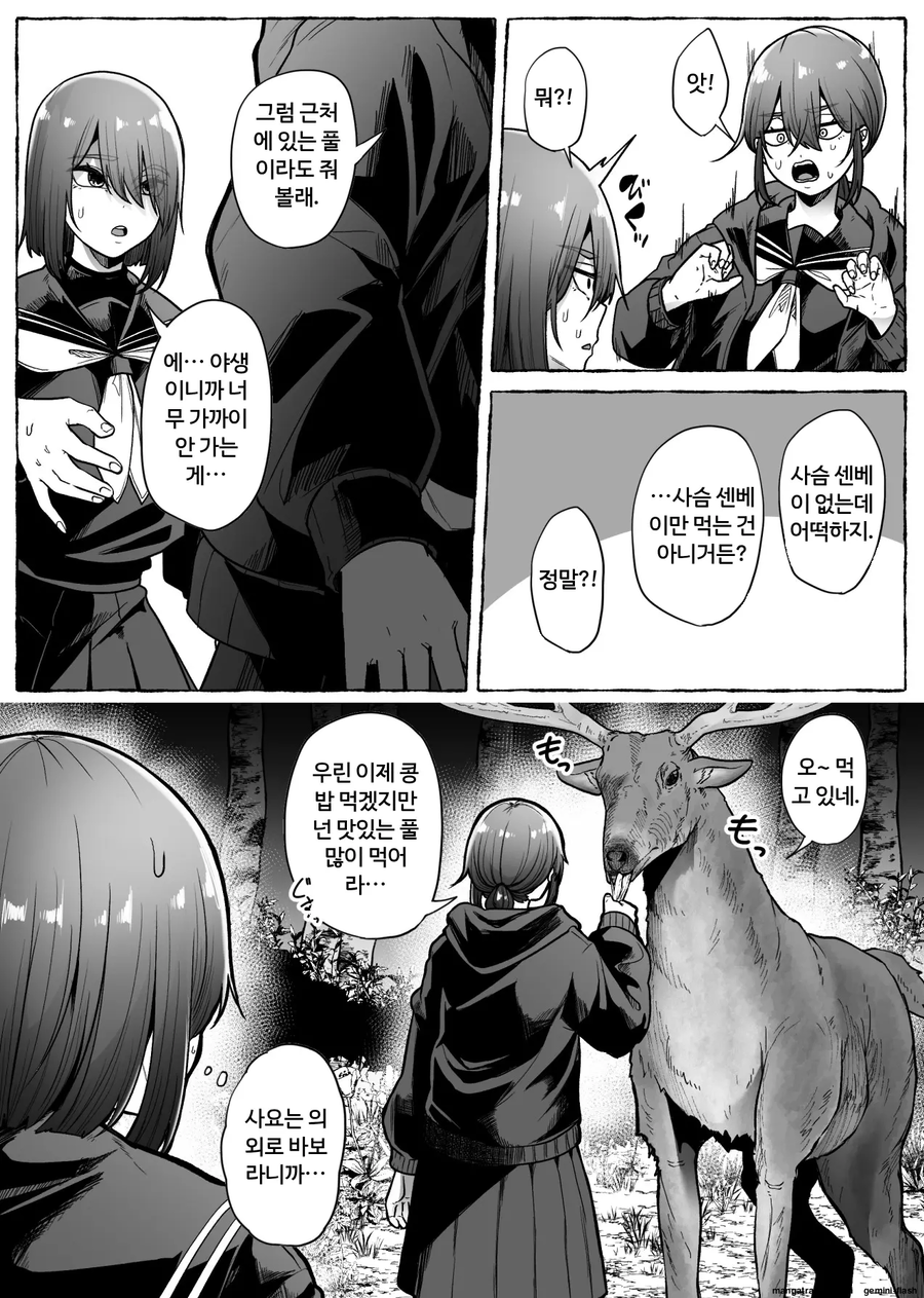 깊은 산속에서 사슴 만나는 만화_3.webp