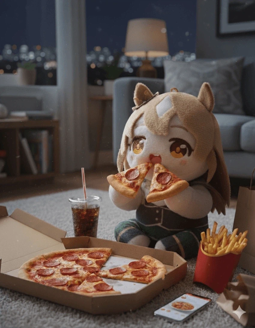 [말딸] 쩝쩝 냠냠 역시 피자는 맛있어용_1.webp