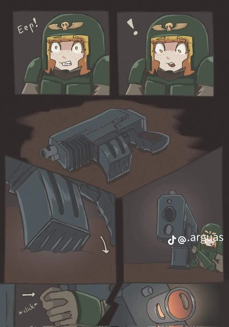 꼬마 가드맨이 카오스 마린과 맞다이 하는 워해머 만화.comic_6.webp