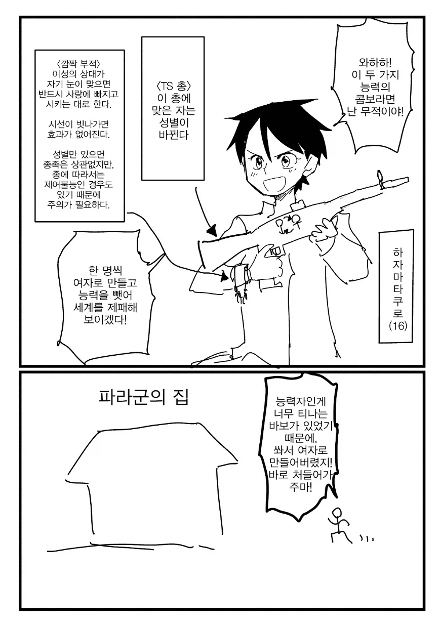 TS 빔과 세뇌 능력으로 세계를 정복하려고 한 악당.Manhwa_1.webp