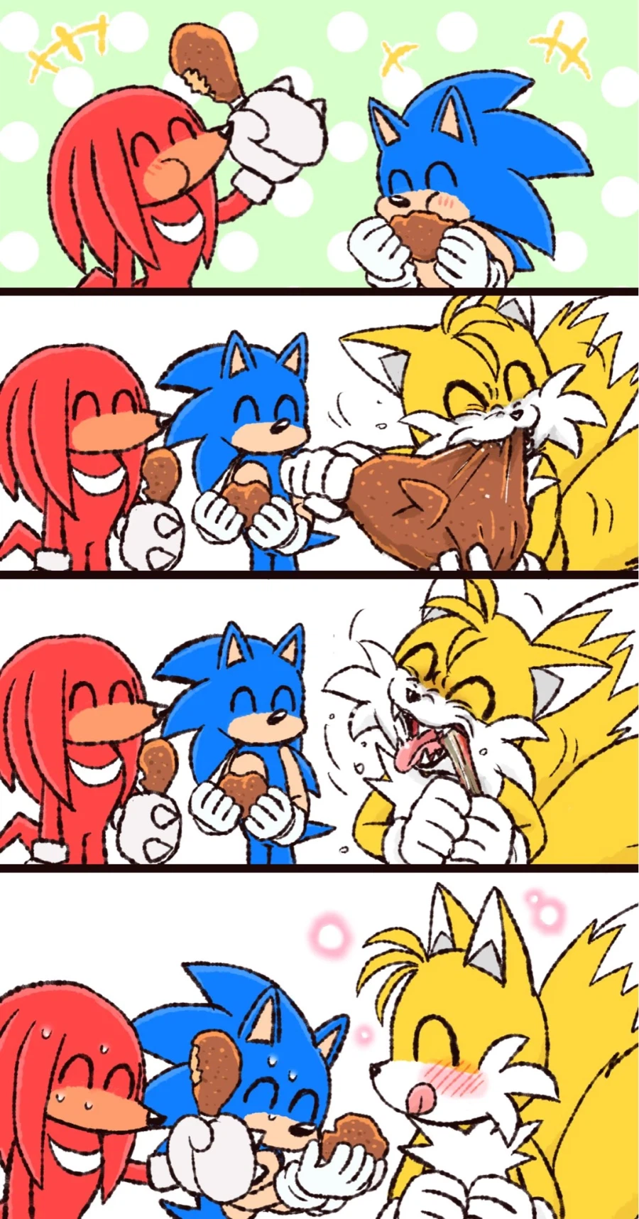 고기먹는 소닉 너클즈 테일즈 만화_1.webp