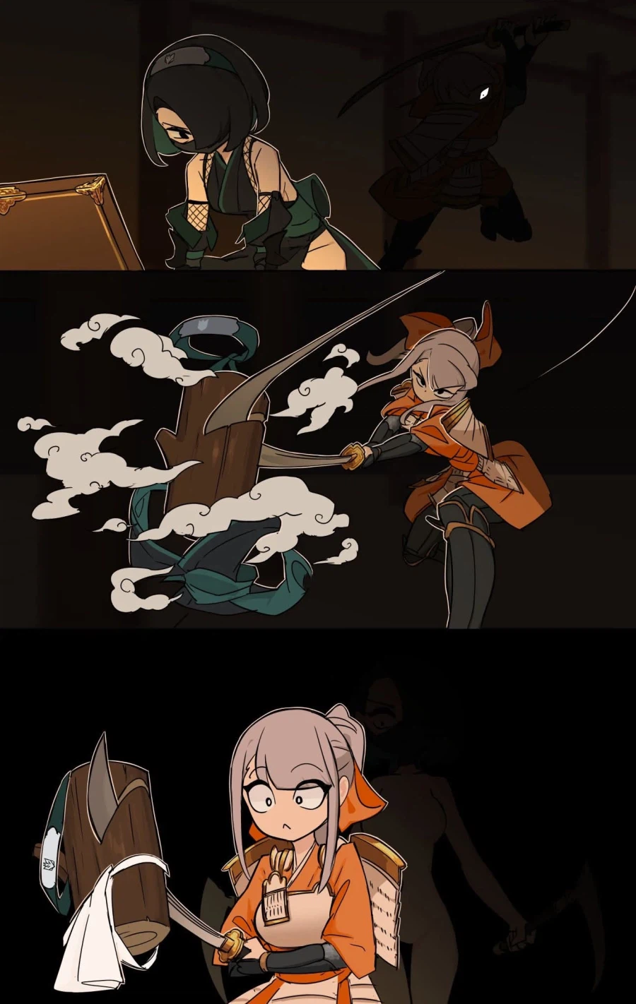 바꿔치기술을 쓴 닌자와 사무라이 만화.jpg_1.webp