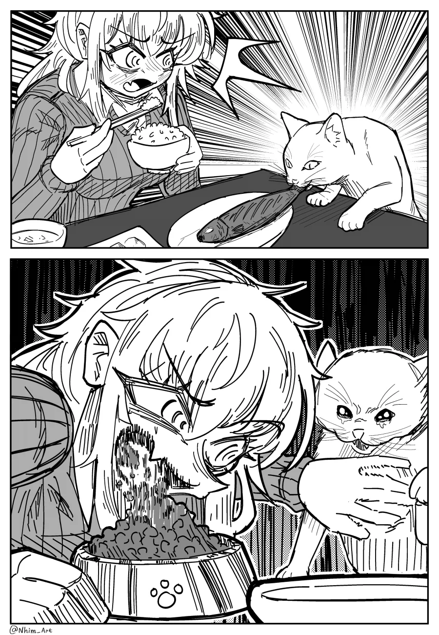 주인 밥 뺏어먹는 고양이.manga_1.webp