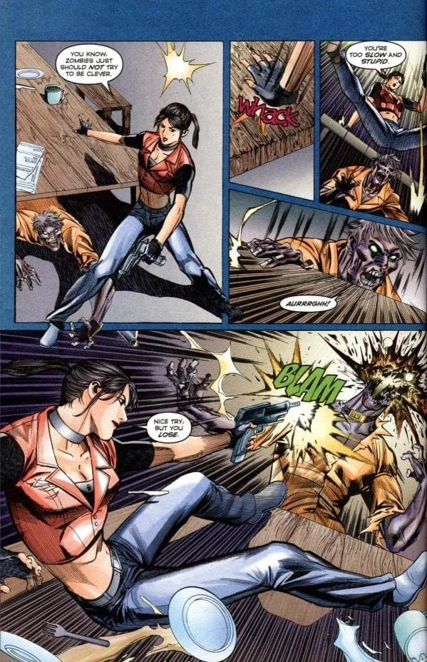 홍콩판 바이오하자드 만화에서 묘사된 레드필드 남매_2.webp