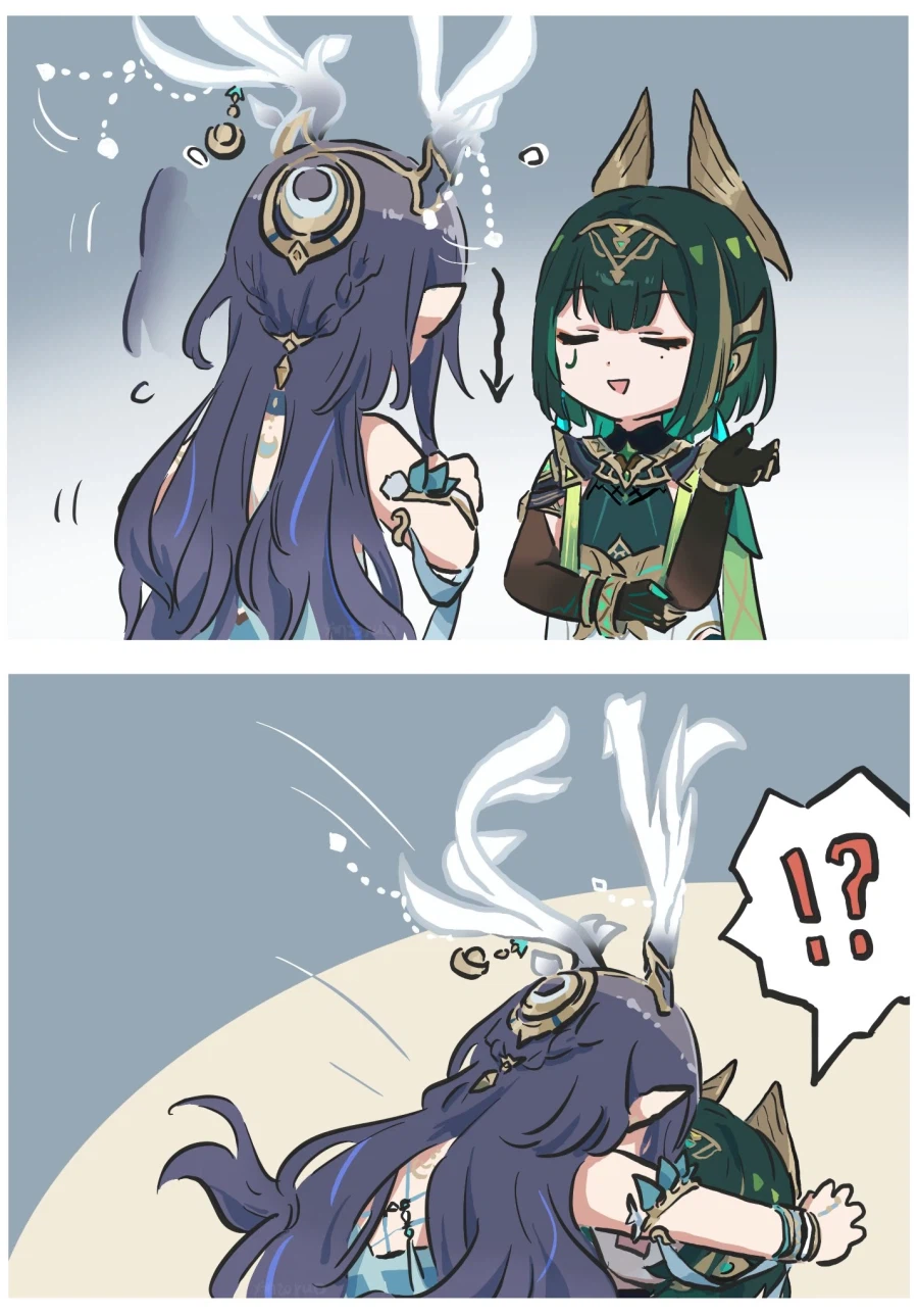 원신) 네페르 위로 몸을 겹친 라우마_3.webp