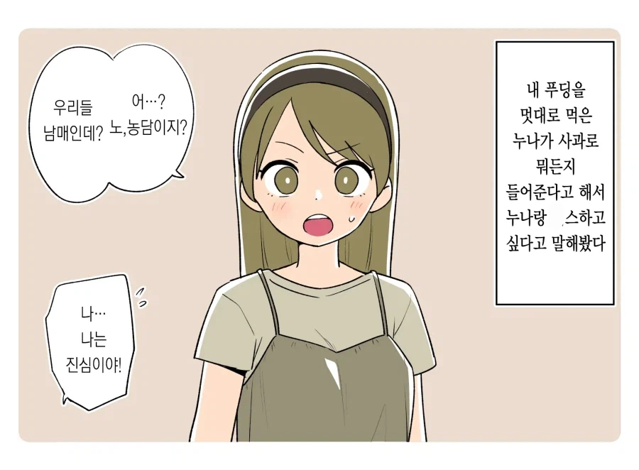 누나가 뭐든지 들어주겠다고 해서 X스 부탁한 만화_1.webp