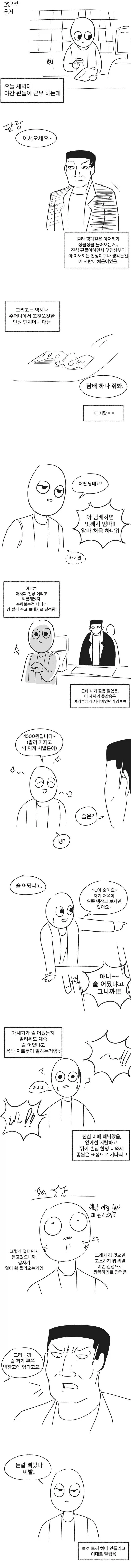 야간 편의점 알바하다가 깡패랑 시비붙은 썰.manhwa_1.webp