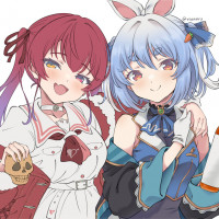 버튜버) 호쇼 페코라 & 우사다 마린 짤