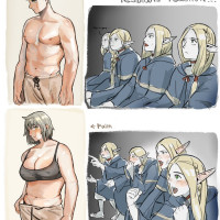 던전밥)레즈비언의 반응