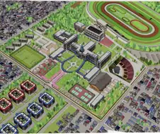 말딸)트레센 학원 전경 컨셉아트 스캔라인 복구