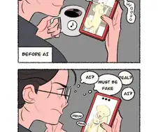 시발 AI관련 풍자만화를 이미지검색 돌려봤는데