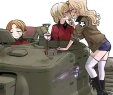 백합, 걸판)케이 다즐링 전차 안에서 마구 비비는 만화.manga