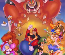 90년대초 미국 만화영화풍으로 그린 마리오