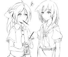 여자아이가 뺴뺴로 먹는 만화