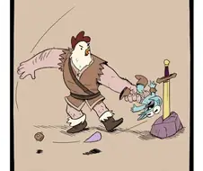 저주를 풀고 원래 모습으로 돌아가는 닭머리 용사.manhwa