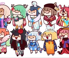 버튜버) 홀로 EN 신년의상을 축하하는 해외짤공장장.manga