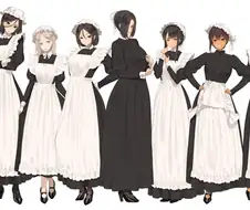 후방)업무 준비가 된 메이드들