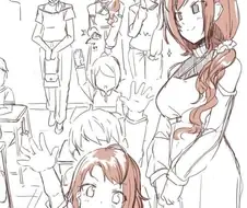 @) 참관 수업에서 자기 딸이 잘하니까 기분 좋은 나츠하.manga