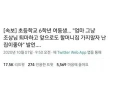 할머니집 가지 말자던 여동생의 제안