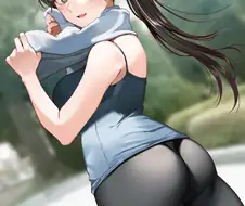 땀과 사타구니 분비물로 푹 젖은 레깅스 엉덩이