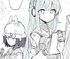 블루아카) 뒤에 사키가 있는줄 몰랐던 미야코.manga