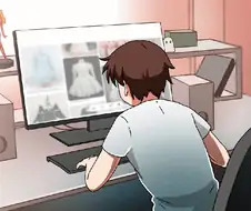 인터넷을 하던 소년이 갑자기 TS당하는 만화.GIF