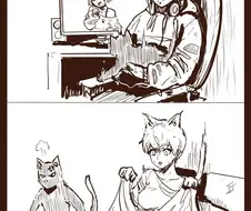 고양이가 네코미미 여친이 되었으면 하는 만화.manga