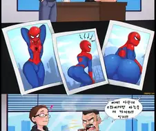 잡지 편집장에게 사진을 파는 피터파커.manga