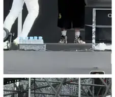 공연장에서 분위기를 띄우는 래퍼의 부상투혼