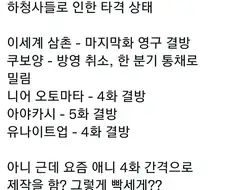 코로나 폭풍 맞은 애니들 정리.manga