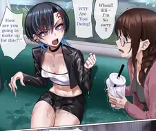 음료수를 쏟아서 화를 내는 누나