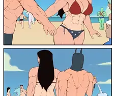 근육녀 누나랑 바다에 놀러 간 썰. manga