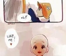 대머리를 보고 반가운 꼬마 아이.jpg