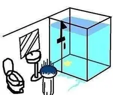 샤워부스에 가득찬 물빼는 만화.manwha