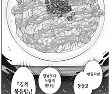 김치볶음밥에 소주 마시는 왜국여자 만화