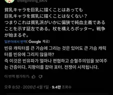 캐릭터의 거유화로 알 수 있는 빈유단의 현실.twit