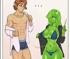 엘프와 슬라임녀가 뜨거운 밤을 보내려는 만화.comic