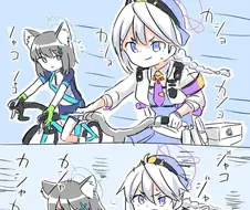 [블루아카] 자전거로 순찰하는 키리노 만화