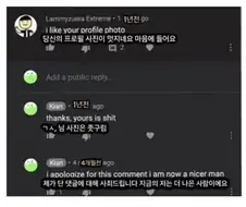 대뜸 악플을 날리는 나쁜 사람