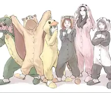 귀여운 여고생들이 동물 잠옷 사는 만화.manga