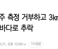 음주 측정 거부 30대 바다로 추락