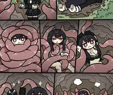 촉수동굴에 들어간 여성.manwha