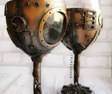 스팀펑크 와인잔