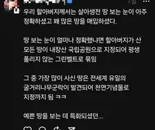 할아버지는 살아생전 땅 보는 눈이 아주 정확하셨고 많은 땅을 매입하셨다